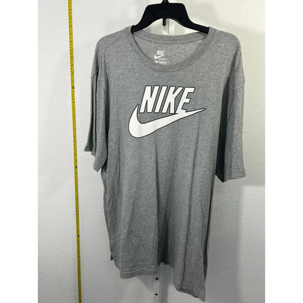 Nike Sportswear Mens XXL Gray Graphic T-Shirt Regular Fit Futura Logo Tee